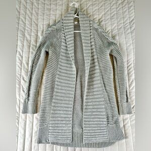 Gap Small Gray Chunky Knit Open Front Long Sweater Classic Wardrobe Staple